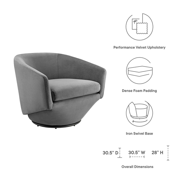 Series Performance Velvet Fabric Swivel Chair