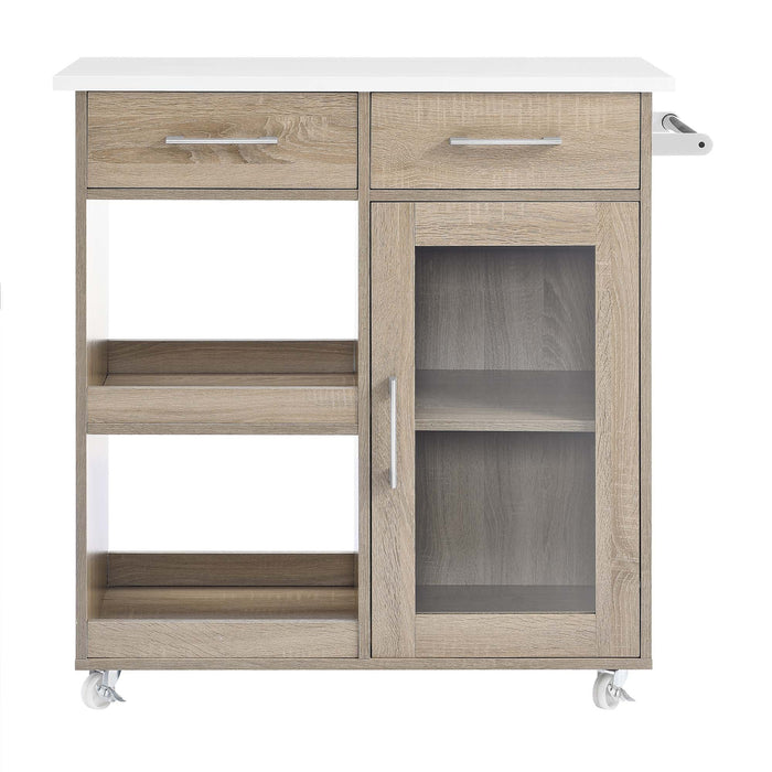 Culinary Kitchen Cart With Towel Bar