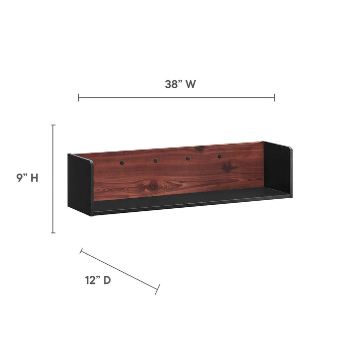 Kinetic 38" Wall-Mount Office Desk With Cabinet and Shelf