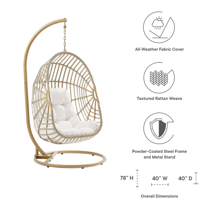 Amalie Wicker Rattan Outdoor Patio Rattan Swing Chair