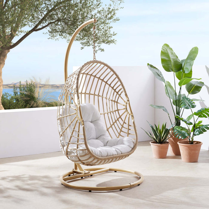 Amalie Wicker Rattan Outdoor Patio Rattan Swing Chair