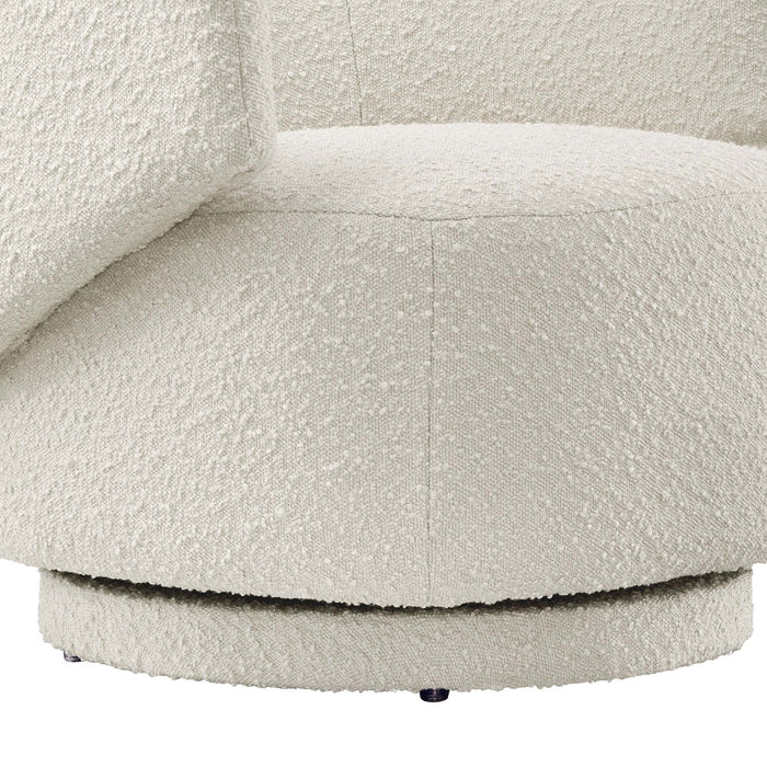 Celestia Boucle Fabric Swivel Chair