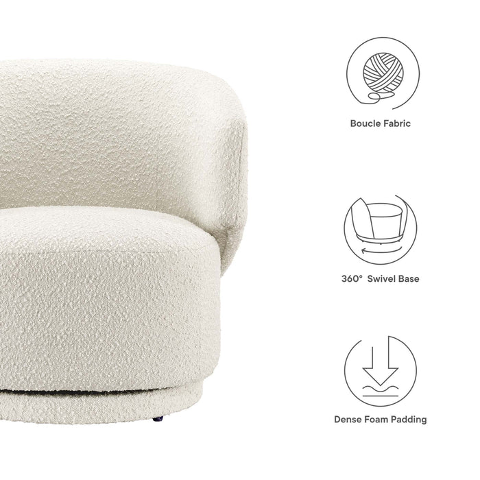 Celestia Boucle Fabric Swivel Chair