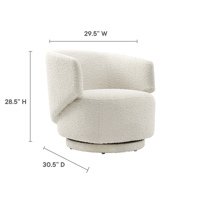 Celestia Boucle Fabric Swivel Chair