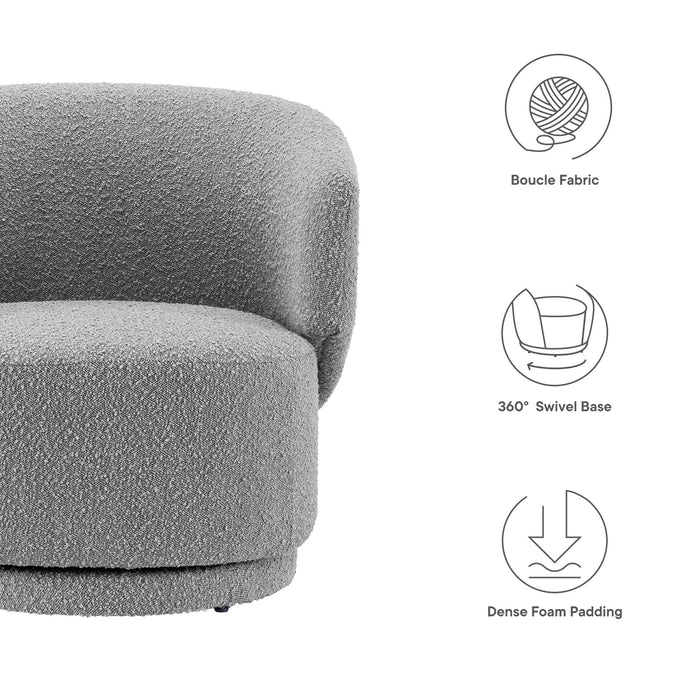 Celestia Boucle Fabric Swivel Chair