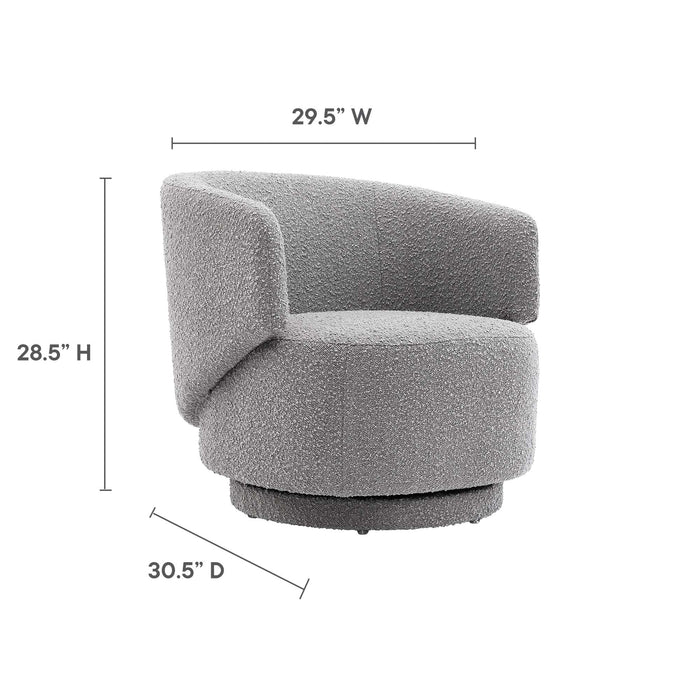 Celestia Boucle Fabric Swivel Chair