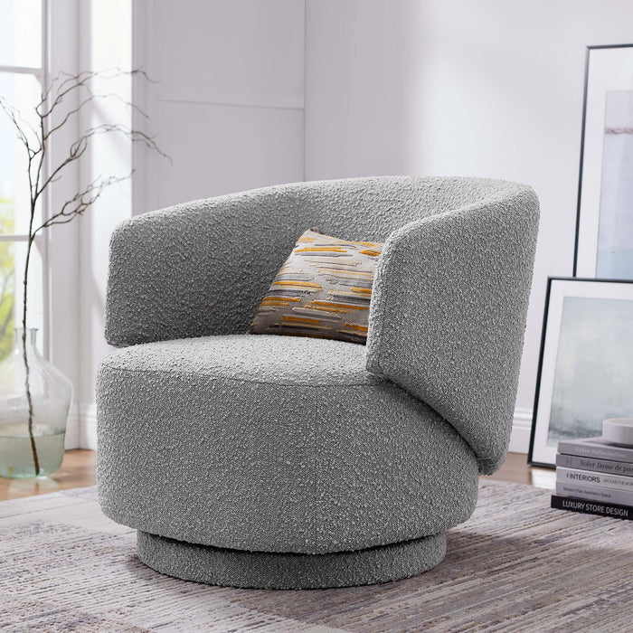 Celestia Boucle Fabric Swivel Chair