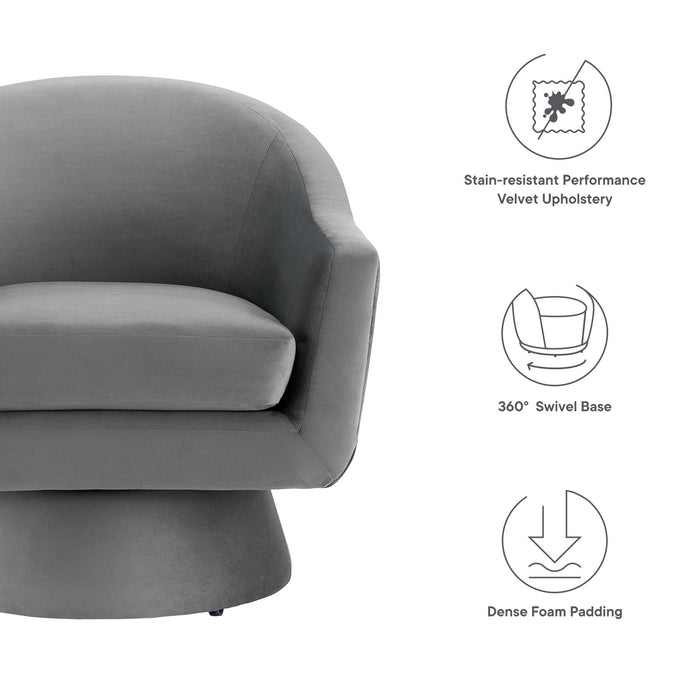 Astral Performance Velvet Swivel Chair