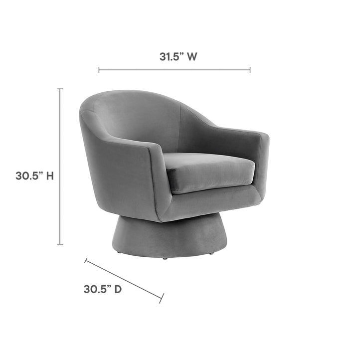 Astral Performance Velvet Swivel Chair