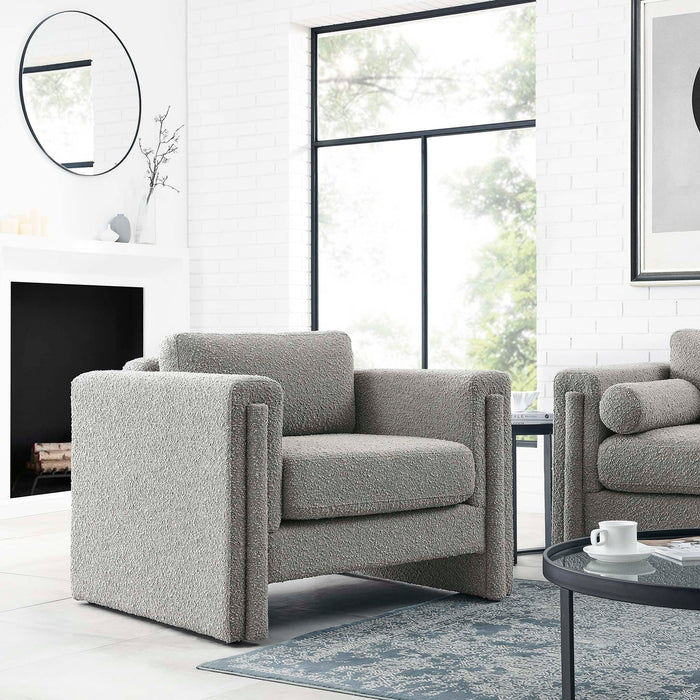 Visible Boucle Fabric Armchair