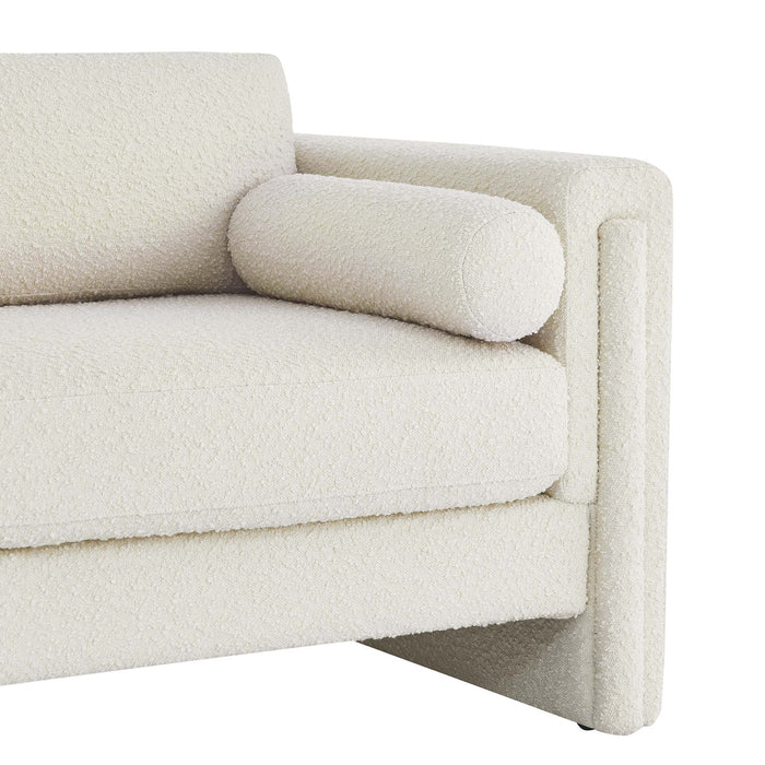 Visible Boucle Fabric Loveseat