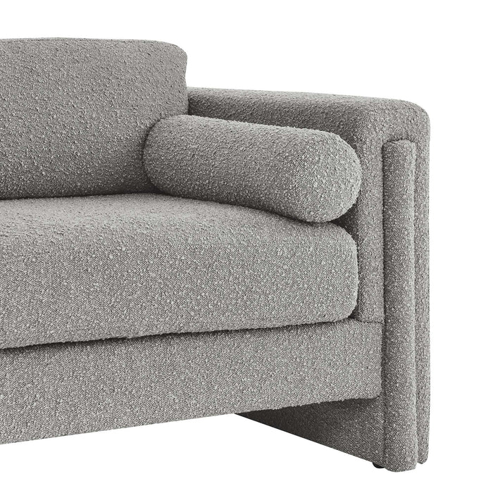 Visible Boucle Fabric Loveseat