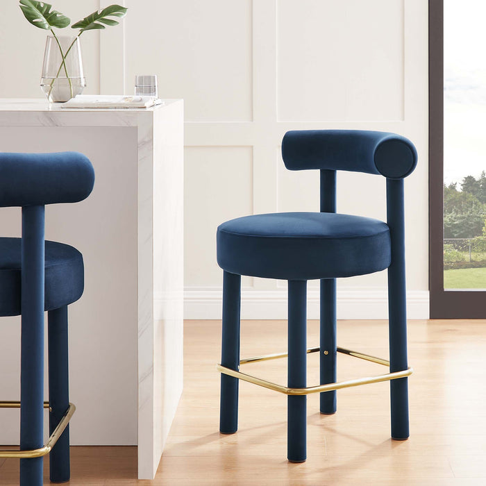 Toulouse Performance Velvet Counter Stool