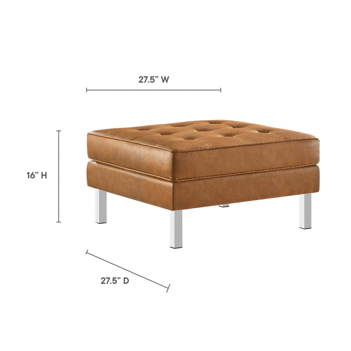 Loft Tufted Vegan Leather Sofa and Ottoman Set