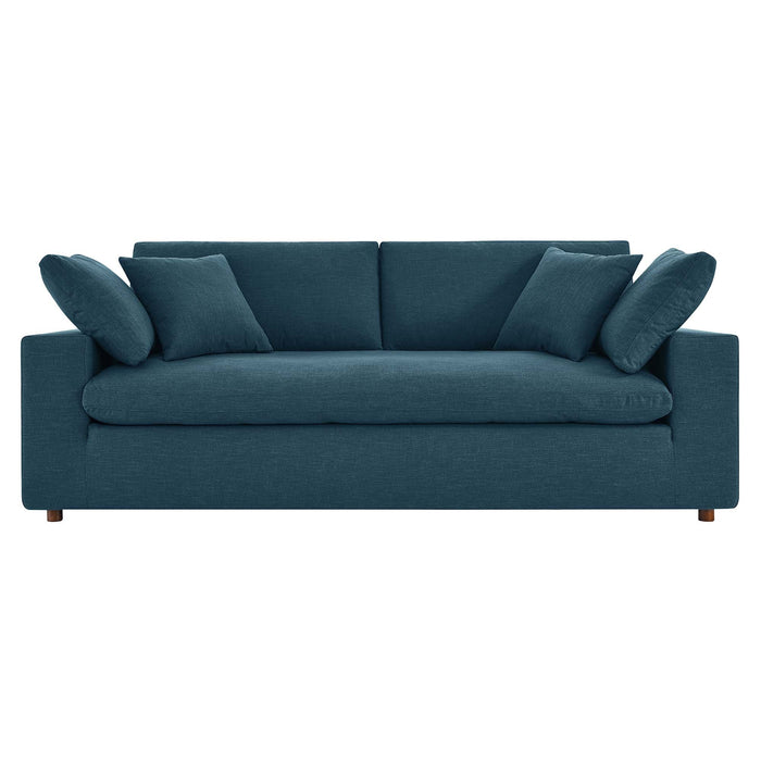 Commix Down Filled Overstuffed Sectional Sofa and Ottoman Set