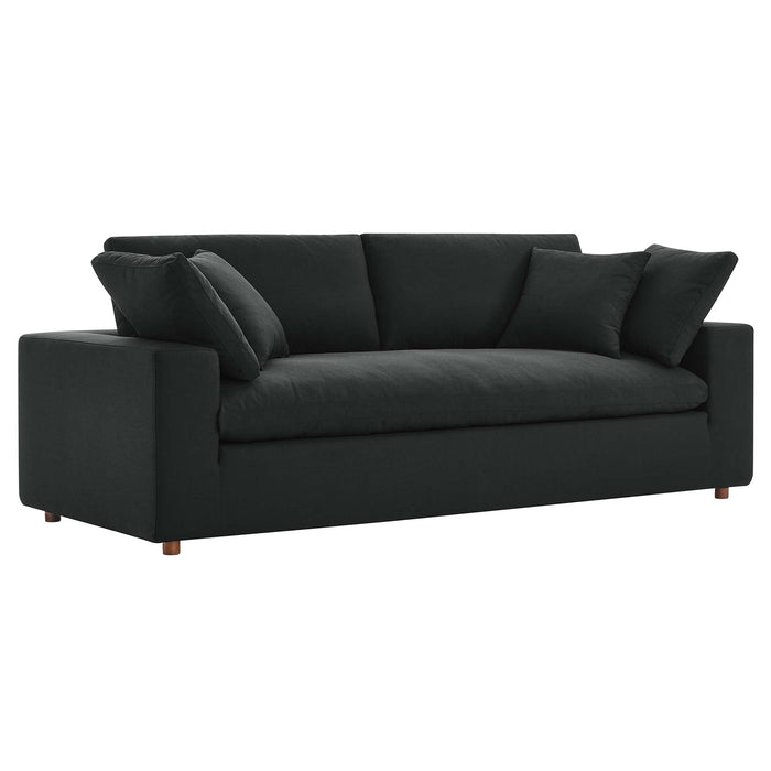 Commix Down Filled Overstuffed Sectional Sofa and Ottoman Set