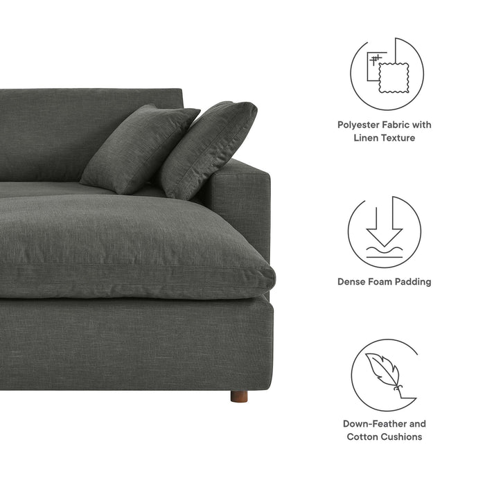 Commix Down Filled Overstuffed Sectional Sofa and Ottoman Set