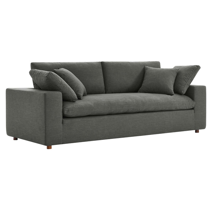 Commix Down Filled Overstuffed Sectional Sofa and Ottoman Set