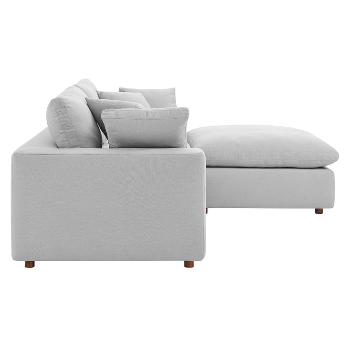 Commix Down Filled Overstuffed Sectional Sofa and Ottoman Set