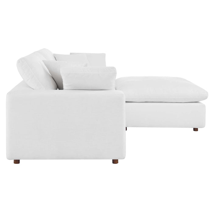 Commix Down Filled Overstuffed Sectional Sofa and Ottoman Set