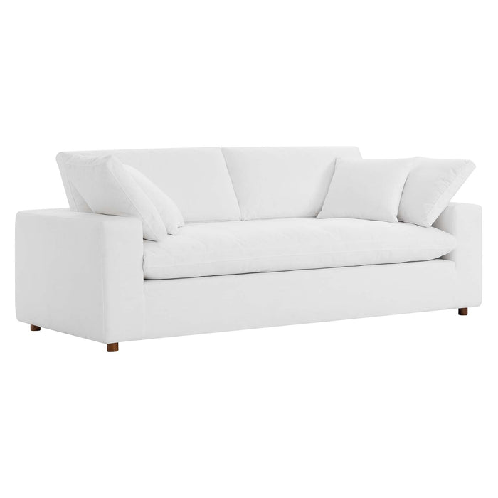 Commix Down Filled Overstuffed Sectional Sofa and Ottoman Set