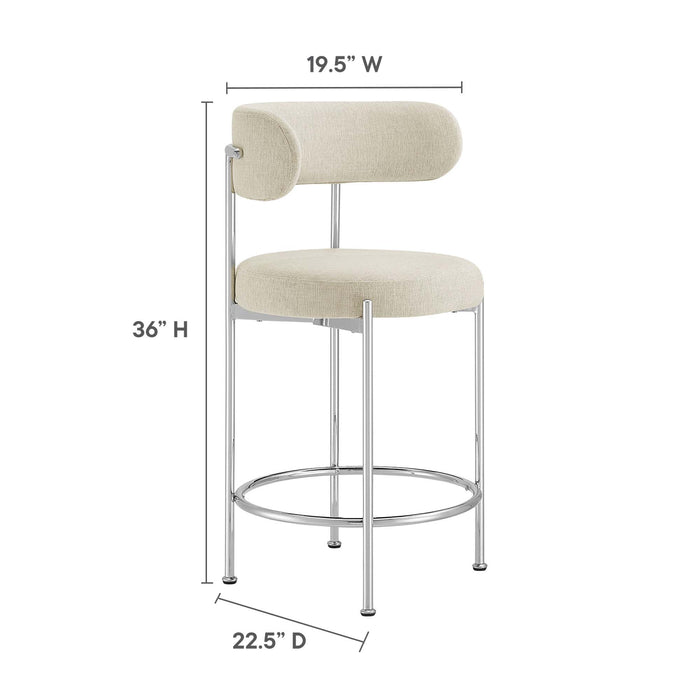 Albie Fabric Counter Stools - Set of 2