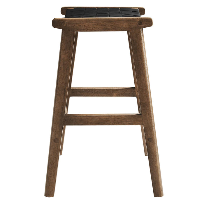 Saoirse Faux Leather Wood Counter Stool - Set of 2