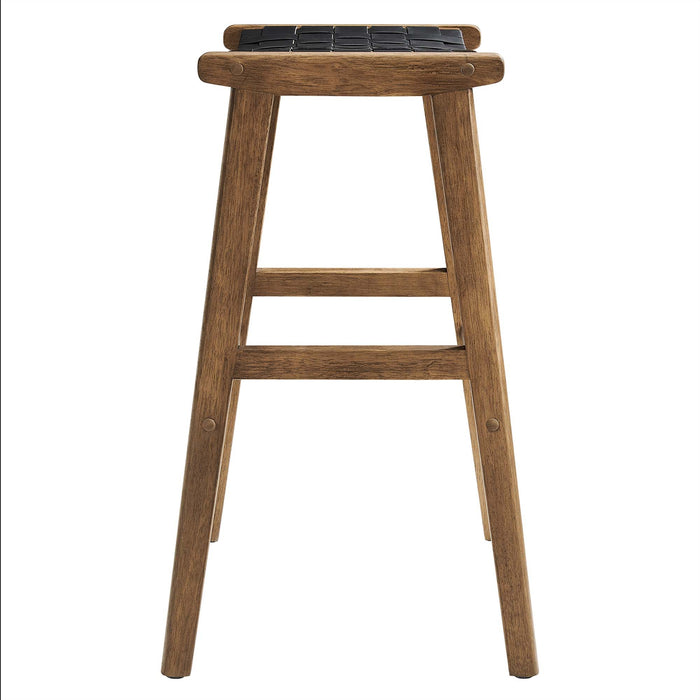 Saoirse Faux Leather Wood Bar Stool - Set of 2