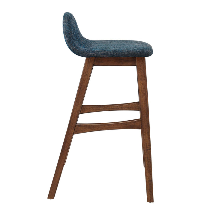 Juno Heathered Fabric Wood Bar Stool - Set of 2