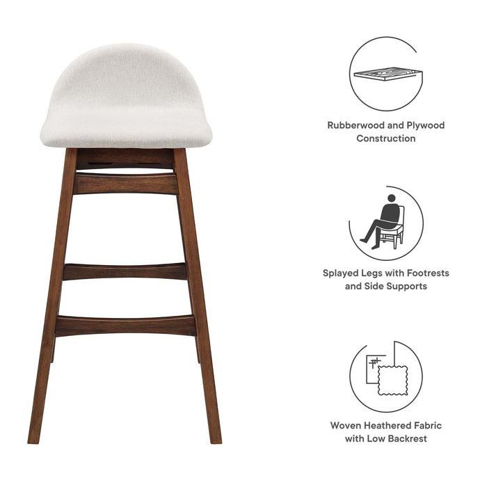 Juno Heathered Fabric Wood Bar Stool - Set of 2