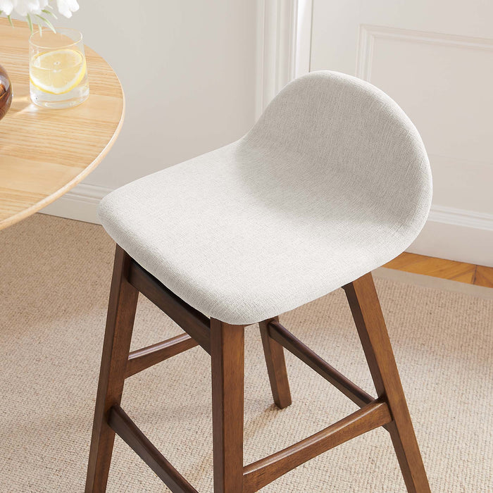 Juno Heathered Fabric Wood Bar Stool - Set of 2