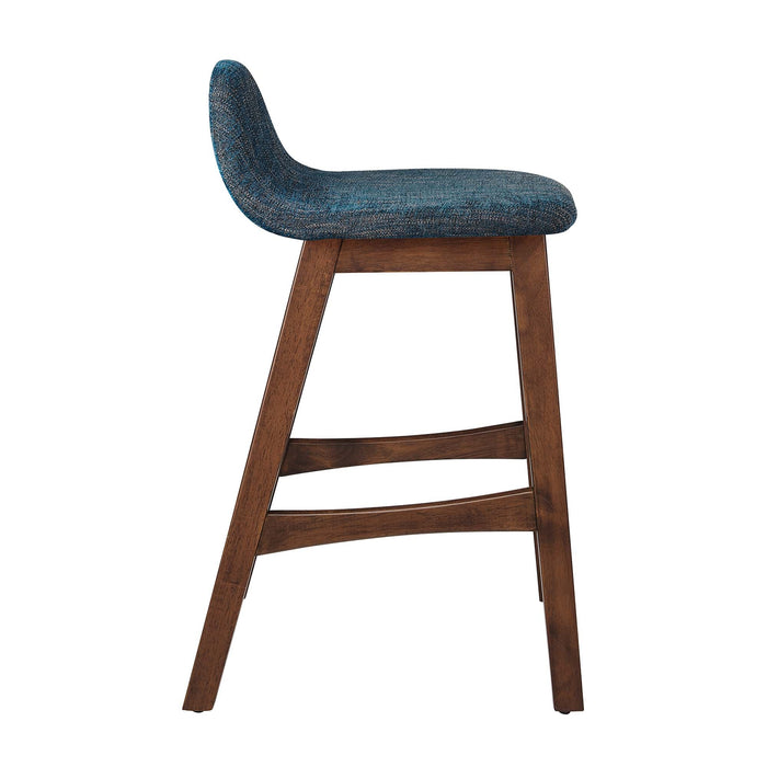 Juno Heathered Fabric Wood Counter Stool - Set of 2