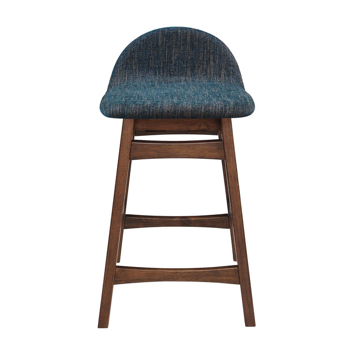 Juno Heathered Fabric Wood Counter Stool - Set of 2