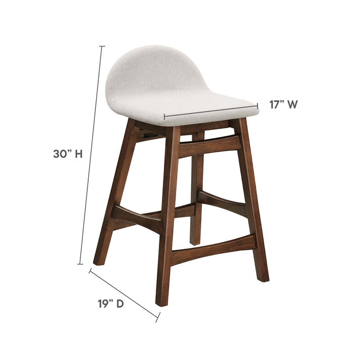 Juno Heathered Fabric Wood Counter Stool - Set of 2