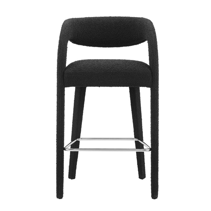 Pinnacle Boucle Upholstered Bar Stool Set of Two