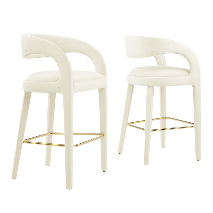 Pinnacle Performance Velvet Bar Stool Set of Two