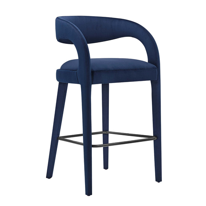 Pinnacle Performance Velvet Bar Stool Set of Two