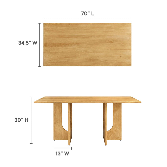 Rivian Rectangular 70" Wood Dining Table