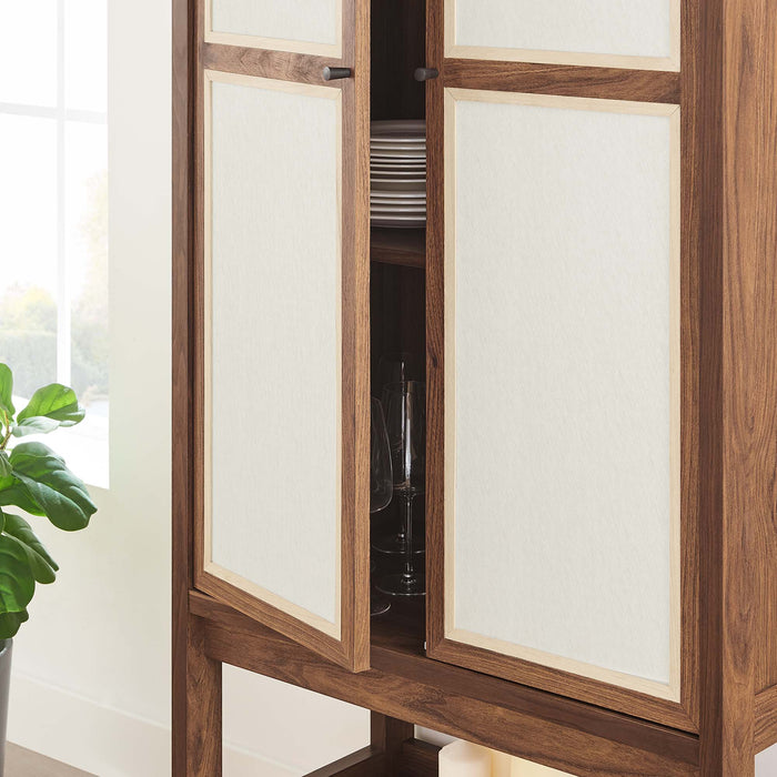 Capri Tall Wood Grain Standing Storage Cabinet