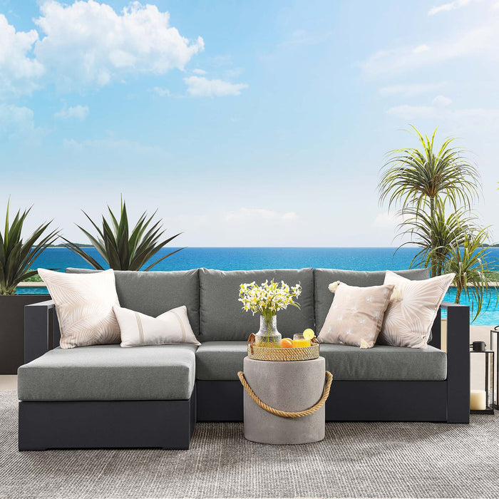 Tahoe Outdoor Patio Powder-Coated Aluminum 2-Piece Left-Facing Chaise Sectional Sofa Set