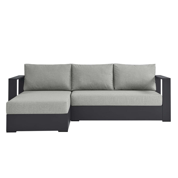 Tahoe Outdoor Patio Powder-Coated Aluminum 2-Piece Left-Facing Chaise Sectional Sofa Set