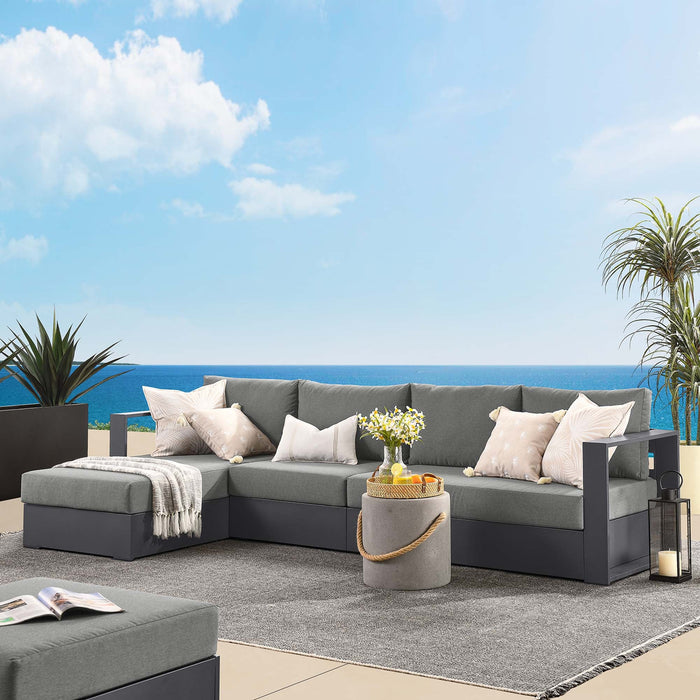 Tahoe Outdoor Patio Powder-Coated Aluminum 3-Piece Left-Facing Chaise Sectional Sofa Set