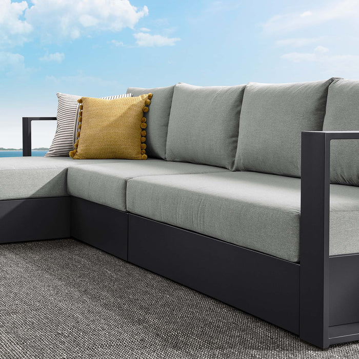 Tahoe Outdoor Patio Powder-Coated Aluminum 3-Piece Left-Facing Chaise Sectional Sofa Set