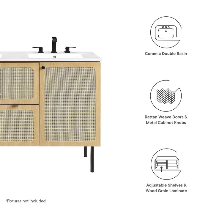 Chaucer 48" Bathroom Vanity with White Basin Included