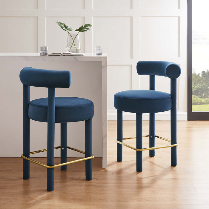 Toulouse Performance Velvet Counter Stool - Set of 2