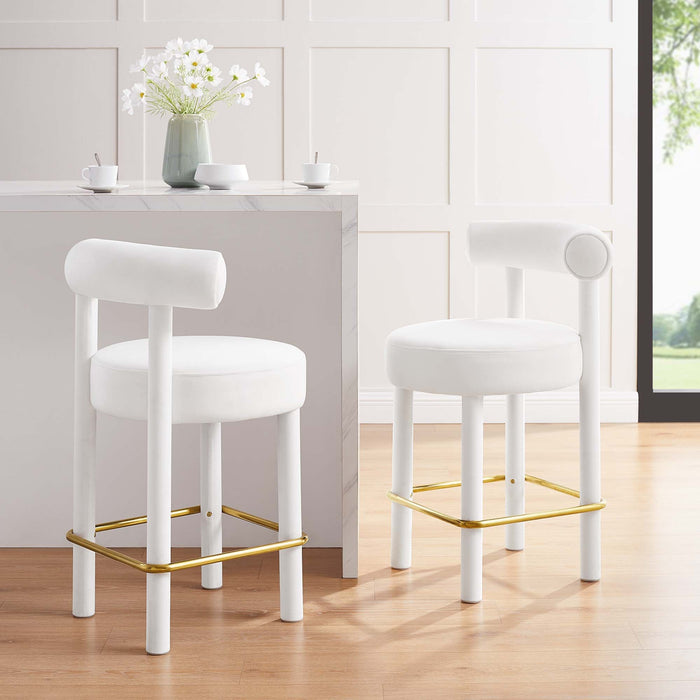 Toulouse Performance Velvet Counter Stool - Set of 2