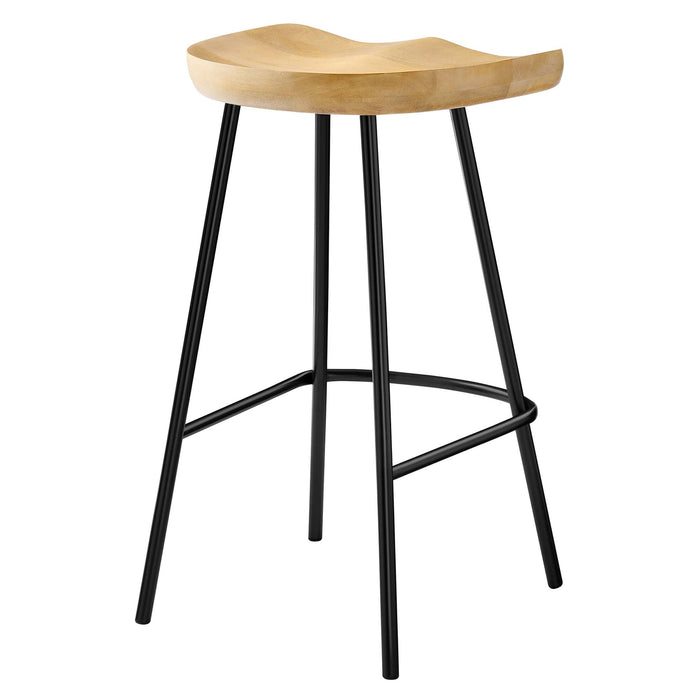 Concord Backless Wood Counter Stools - Set of 2