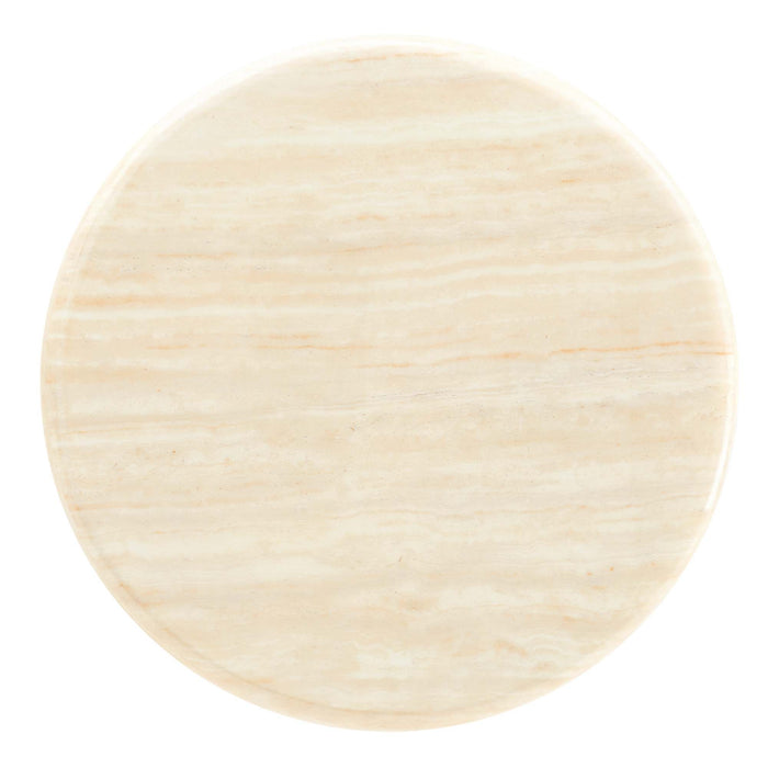 Lippa Round Artificial Travertine Side Table