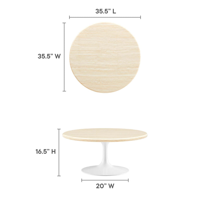 Lippa Round Artificial Travertine Coffee Table