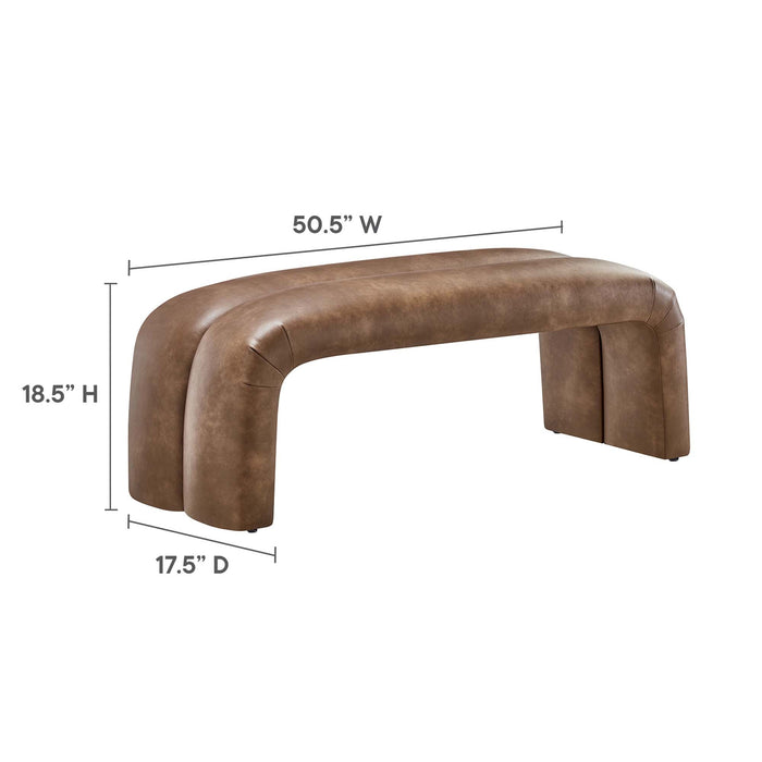 Dax 50.5" Vegan Leather Upholstered Accent Bench